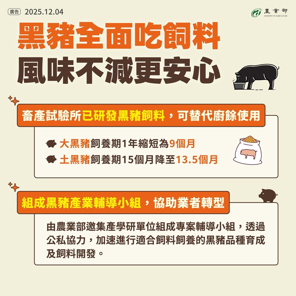圖卡4_黑豬全面吃飼料 風味不減更安心